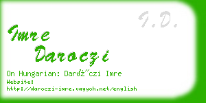 imre daroczi business card